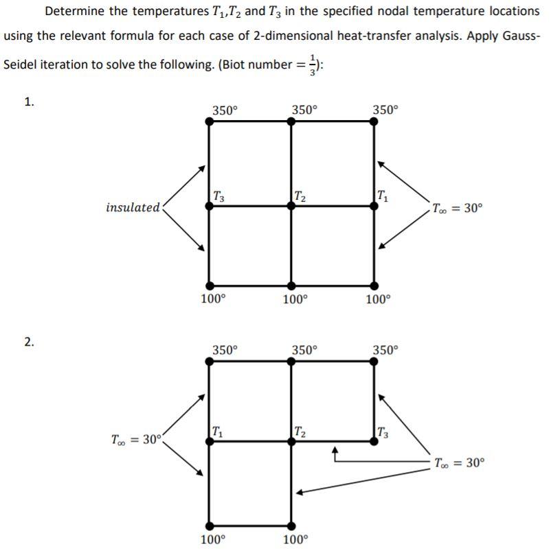 Solved Determine the temperatures T1,72 and T3 in the | Chegg.com