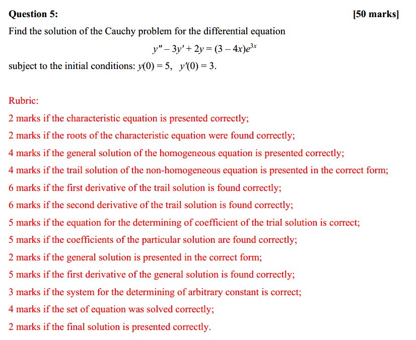 Solved Find the solution of the Cauchy problem for the | Chegg.com