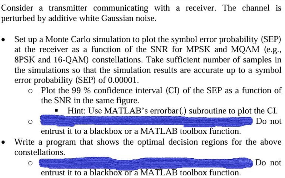Solved Provide the full code form M-PSK and M-QAM. | Chegg.com