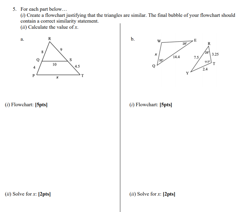 Solved 5. For each part below... (i) Create a flowchart | Chegg.com