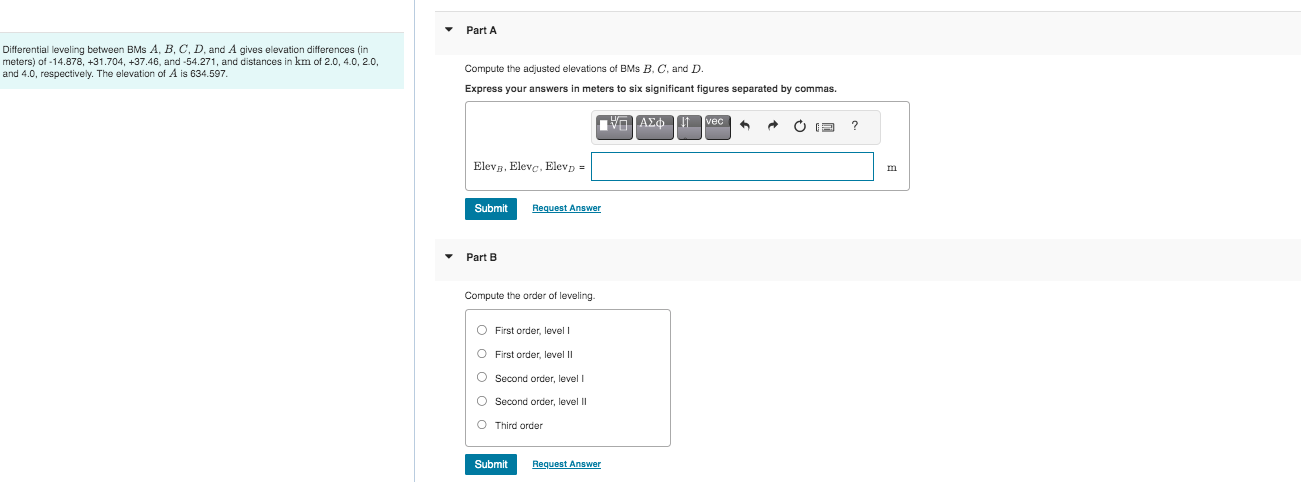 Solved Differential Leveling Between BMs A,B,C,D, And A | Chegg.com