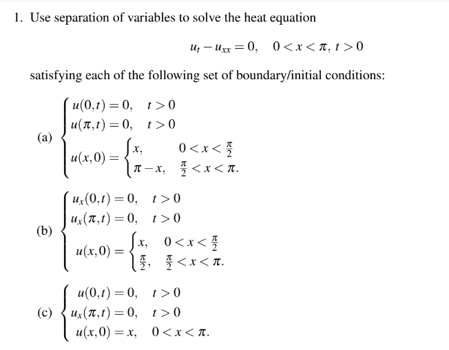 Solved Use separation of variables to solve the heat | Chegg.com