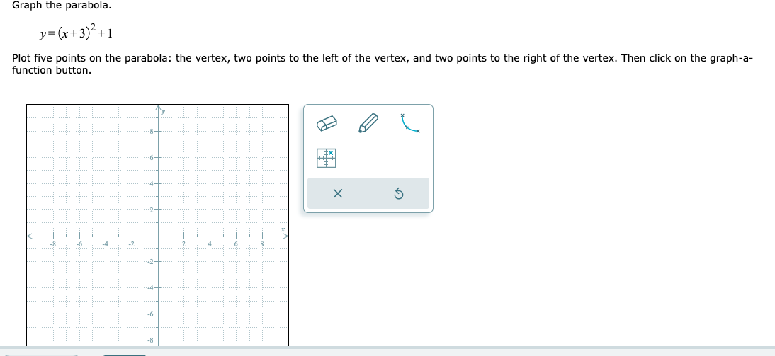 Solved Graph the parabola.y = (x+3)^2 + 1Plot five points on | Chegg.com