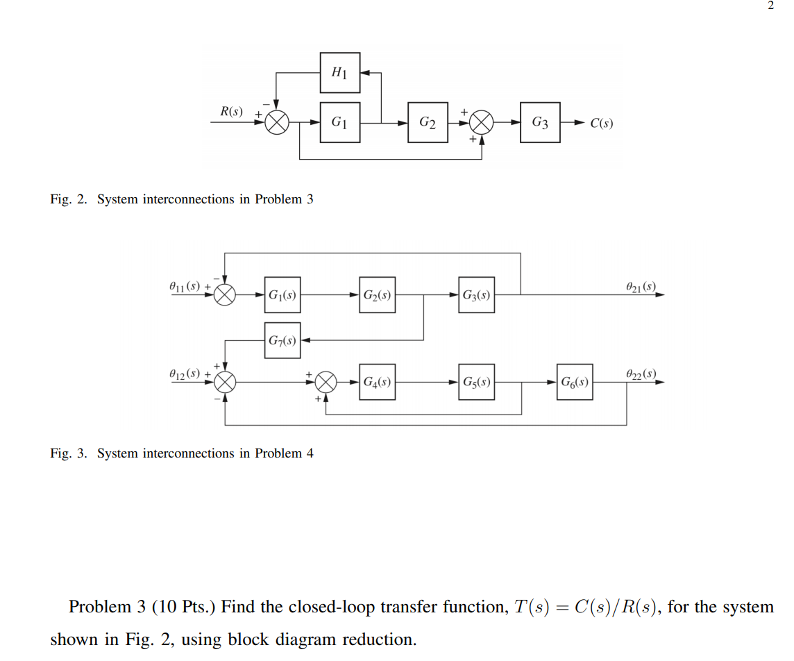 Solved H1 R(S) G1 G2 G3 C(s) Fig. 2. System interconnections Biology Diagrams