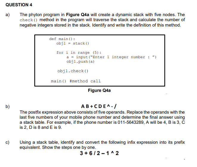 Solved QUESTION 4 a) The phyton program in Figure Q4a will | Chegg.com