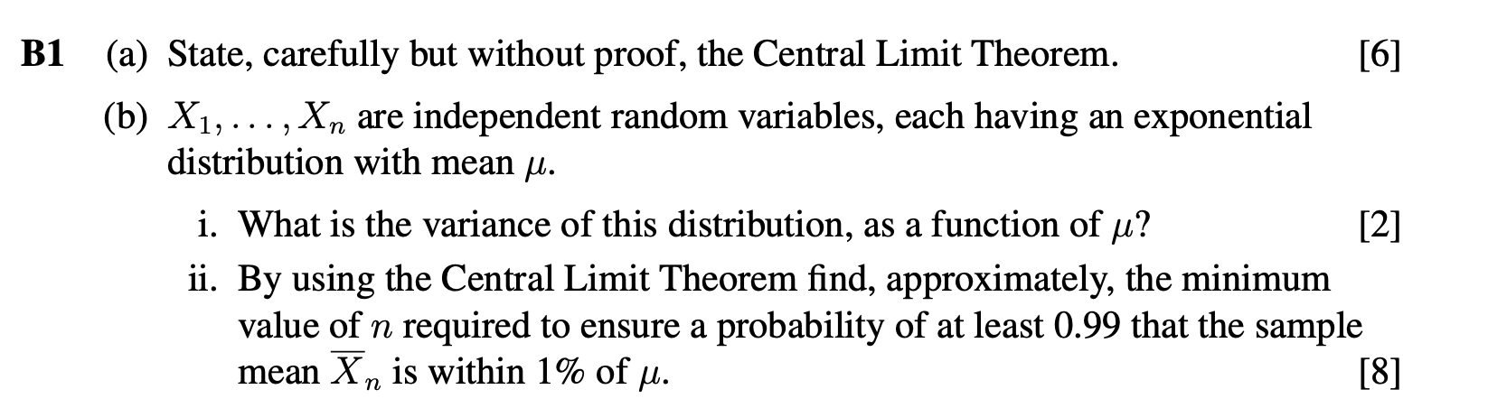 Solved B1 (a) State, Carefully But Without Proof, The | Chegg.com