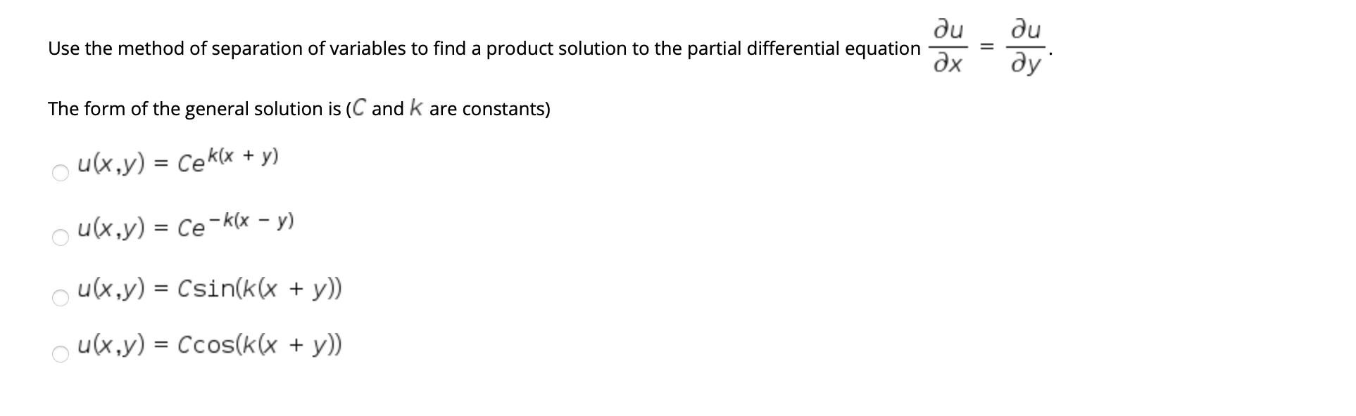 Solved ди = Use The Method Of Separation Of Variables To | Chegg.com