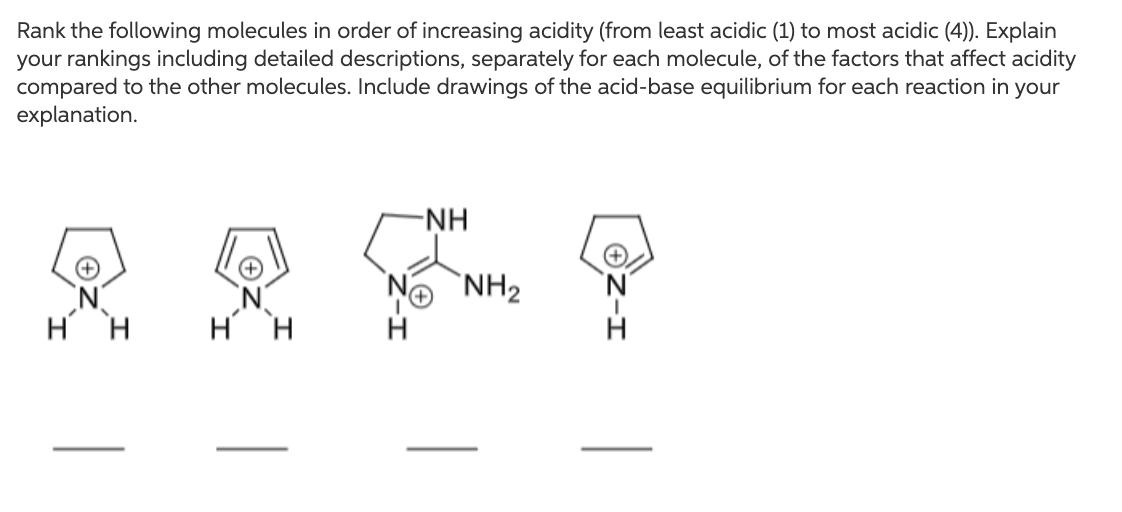 Solved Rank the following molecules in order of increasing | Chegg.com