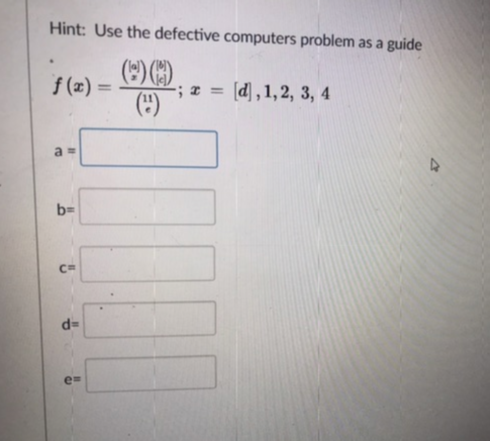 Solved Hint: Use the defective computers problem as a guide | Chegg.com