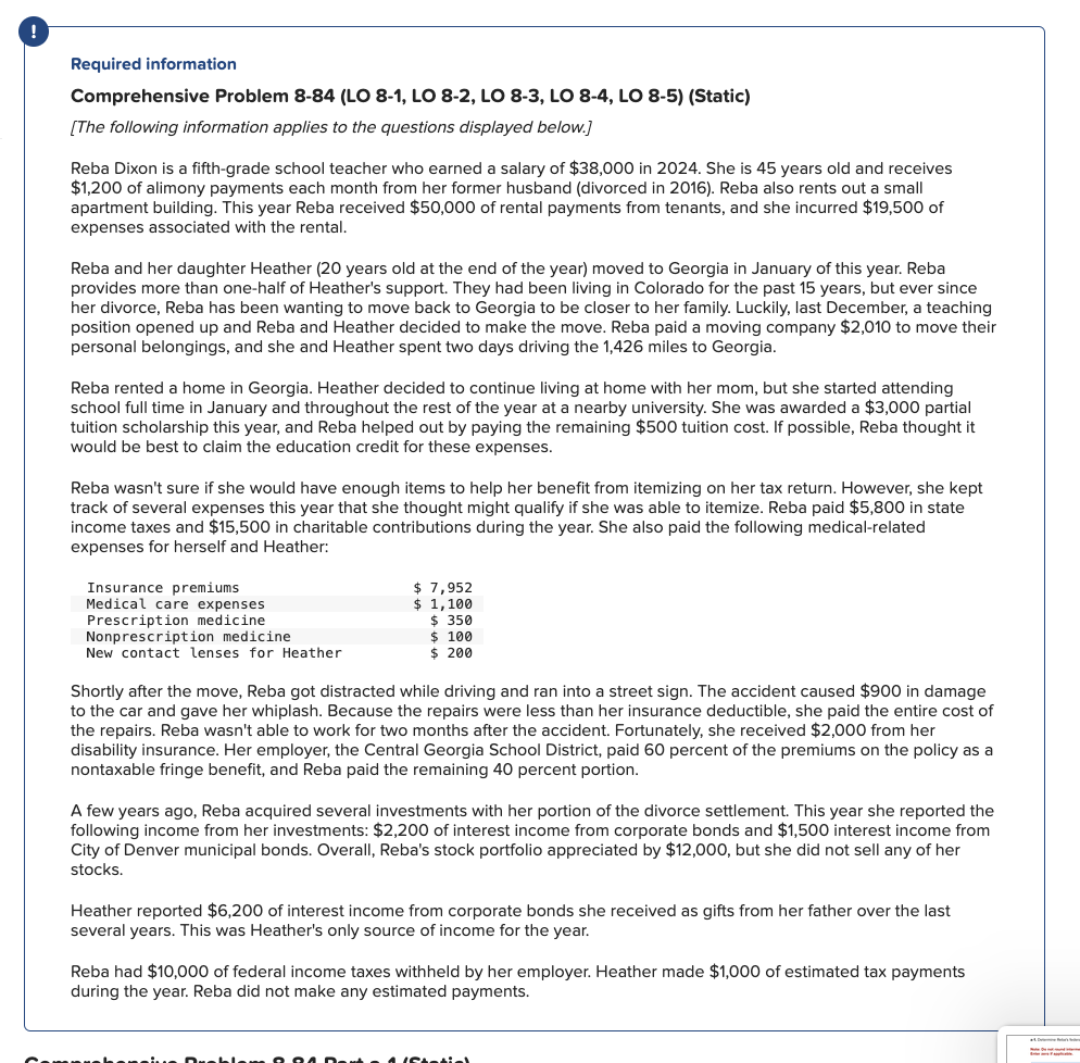 Solved Required informationComprehensive Problem 8-84 (LO | Chegg.com