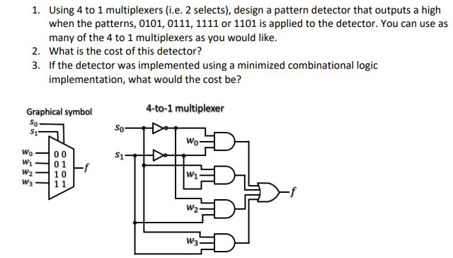 Solved 1. Using 4 To 1 Multiplexers (i.e. 2 Selects), Design 