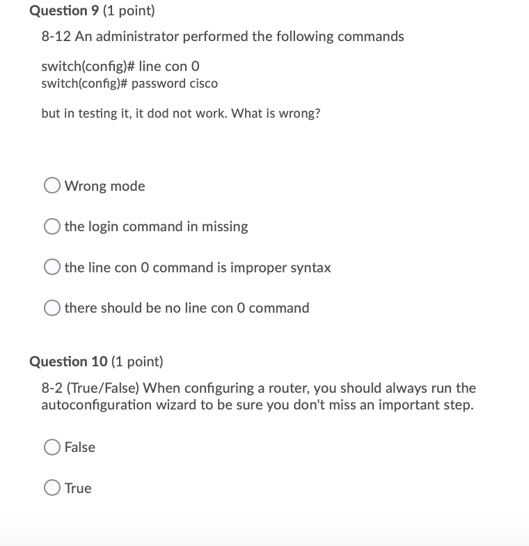 Solved Question 5 1 Point 15 8 Which Of The Following Chegg