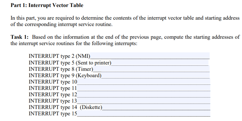Solved Example: Determine the 4 bytes of the interrupt | Chegg.com