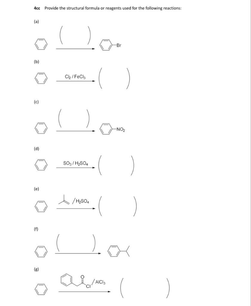 Solved 4cc Provide The Structural Formula Or Reagents Use Chegg Com