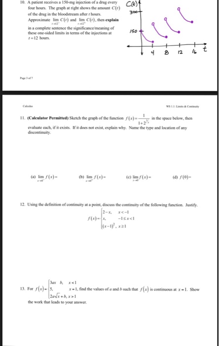 Limits And Continuity Worksheet With Answers - Nidecmege