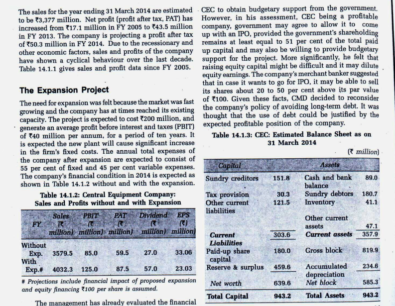 central equipment company case study solution