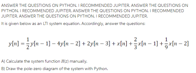Solved ANSWER THE QUESTIONS ON PYTHON. I RECOMMENDED | Chegg.com
