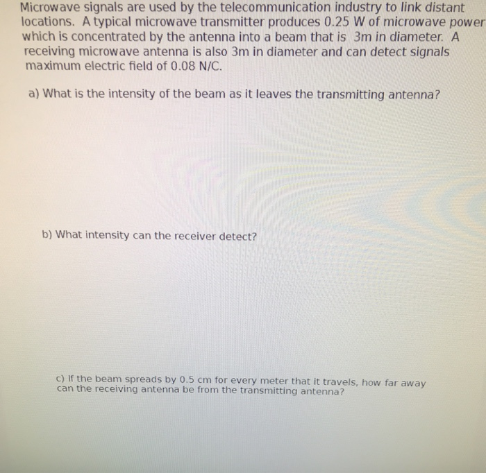 Microwave signals are used by the