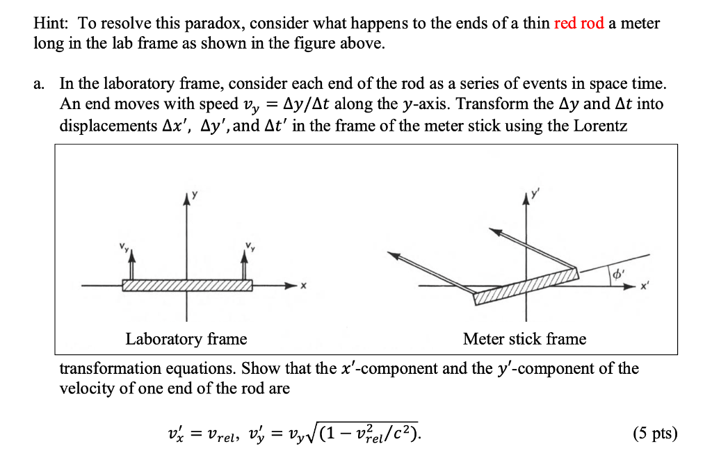 Solved 3. The meterstick and rising manhole paradox A meter