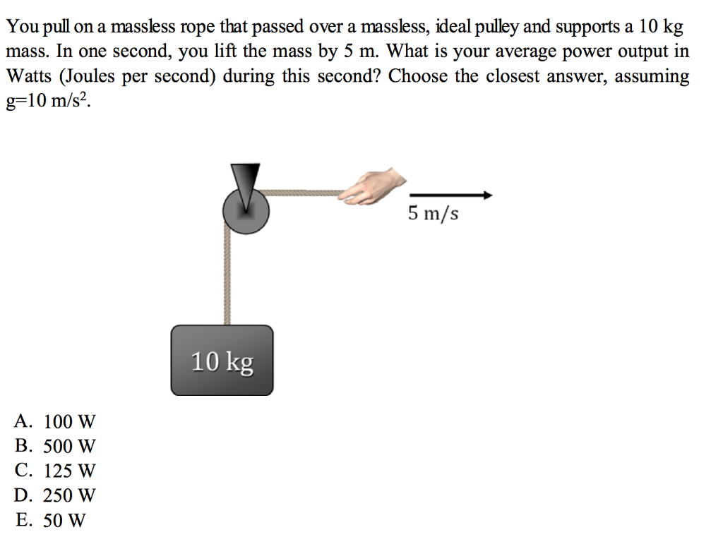 Solved You pull on a massless rope that passed over a | Chegg.com