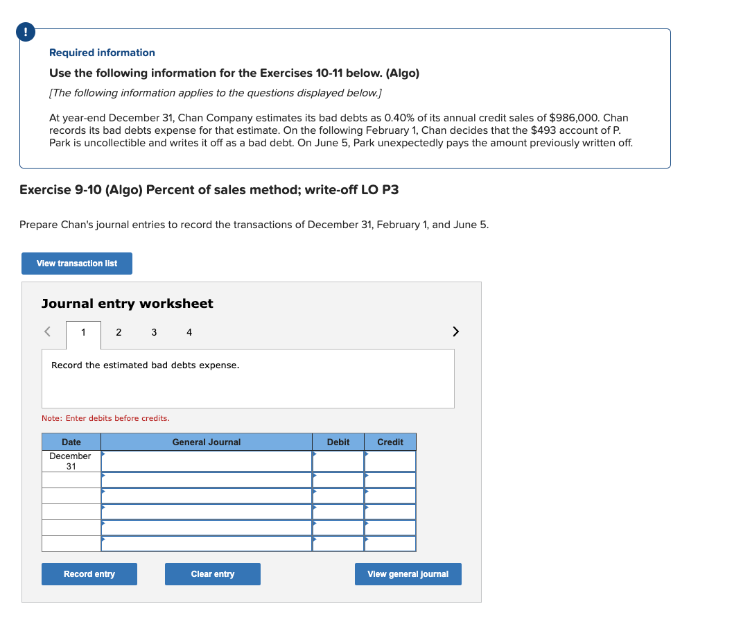 [Solved]: Required information Use the following informati