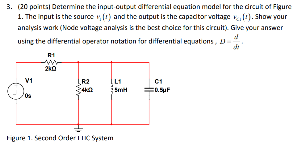 Solved (20 ﻿points) ﻿Determine the input-output differential | Chegg.com