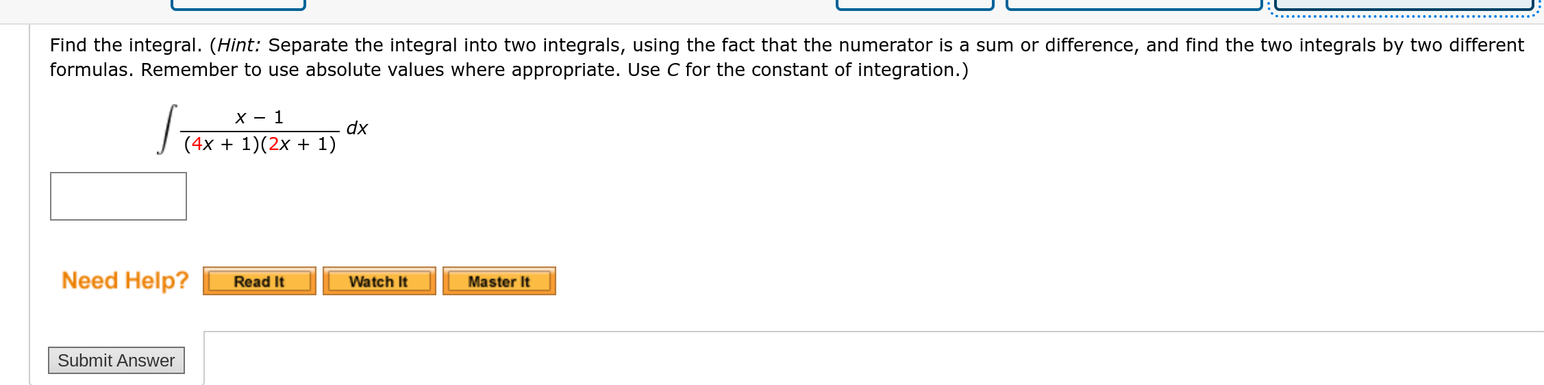 Solved Find the integral. (Hint: Separate the integral into | Chegg.com