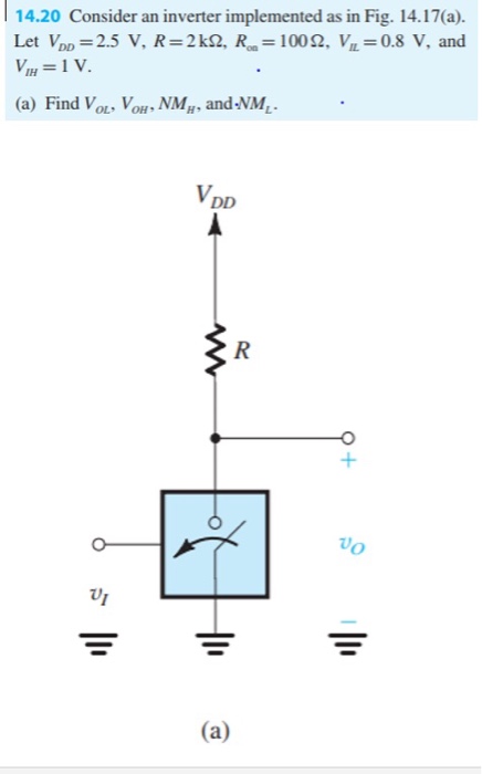 Solved 14.20 Consider an inverter implemented as in Fig. | Chegg.com