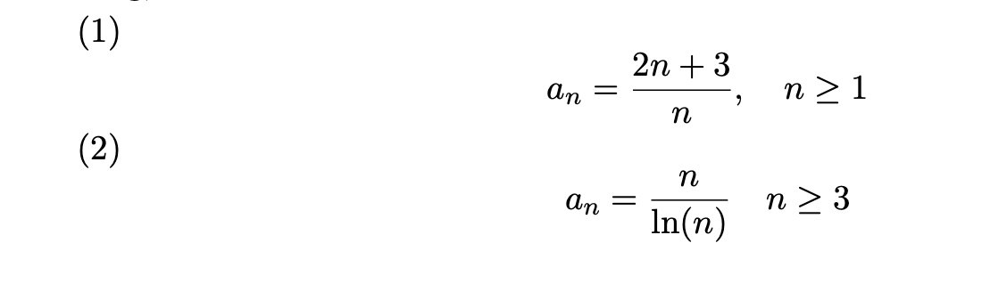 Solved Determine Whether The Following Sequences Are | Chegg.com