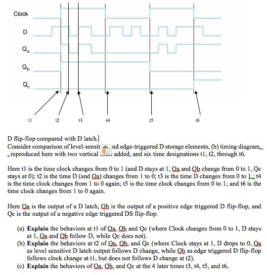 Solved D flip-flop compared with D latch. Consider | Chegg.com