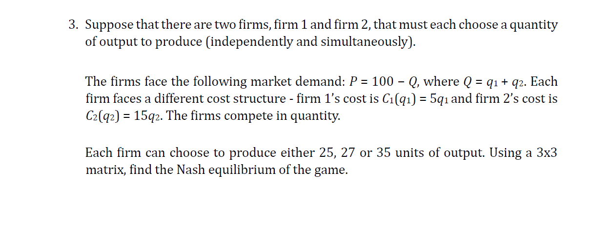 Solved Suppose That There Are Two Firms, Firm 1 And Firm 2 , | Chegg.com