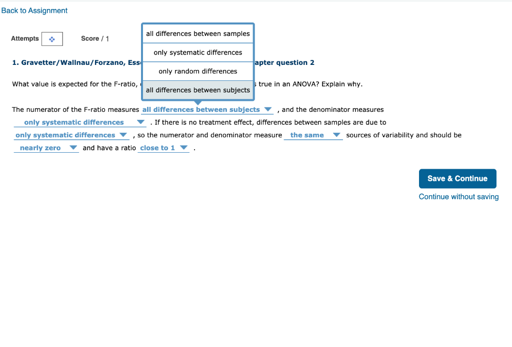 Solved Back to Assignment all differences between samples | Chegg.com