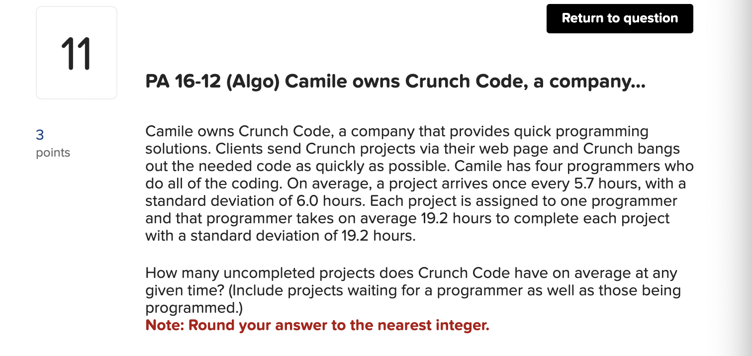 Solved PA 1612 (Algo) Camile owns Crunch Code, a company...