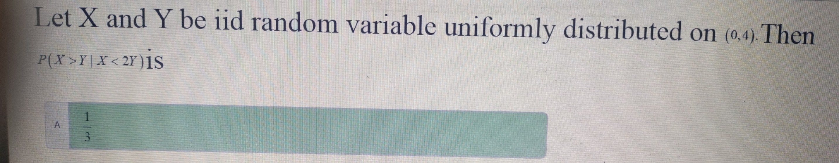 Solved Let X And Y Be Iid Random Variable Uniformly 1013