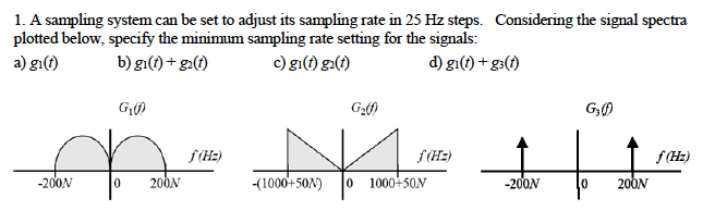 Solved 1. A sampling system can be set to adjust its | Chegg.com