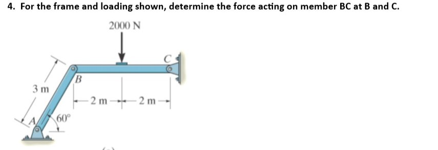 Solved For the frame and loading shown, determine the force | Chegg.com