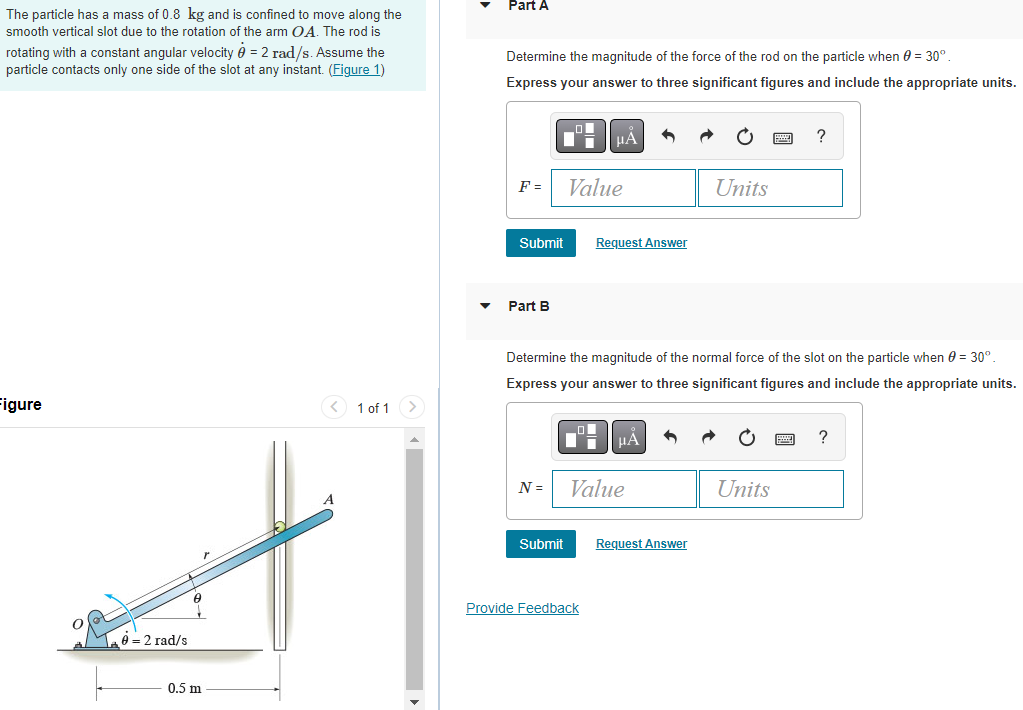 Solved The particle has a mass of 0.8 kg and is confined to | Chegg.com