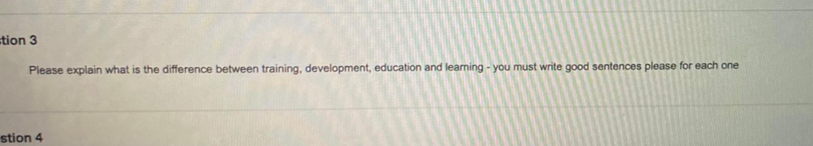 Solved tion 3 Please explain what is the difference between | Chegg.com