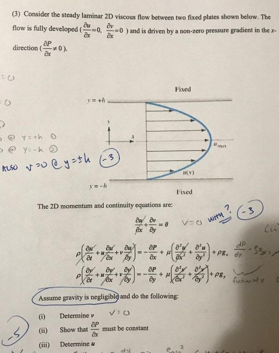 Solved consider a steady laminar 2D viscous flow between two | Chegg.com