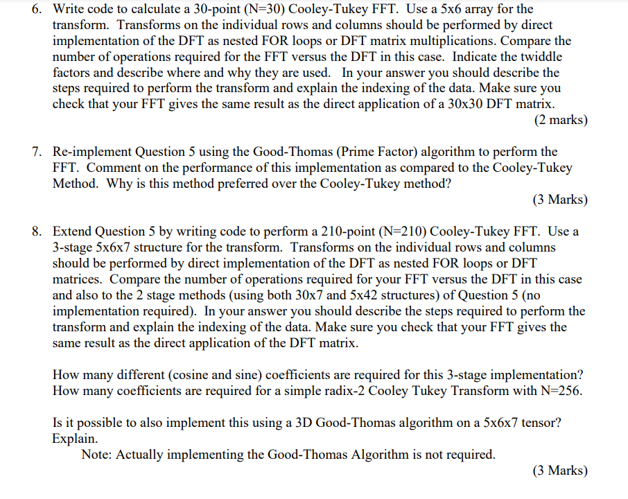 Solved 6. Write code to calculate a 30 point (N=30)