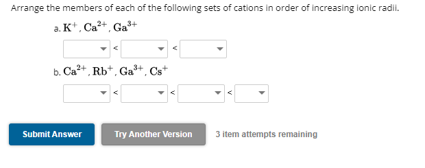 Solved Arrange the members of each of the following sets of | Chegg.com