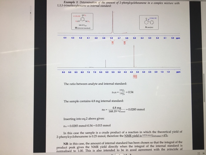 Solved Calculate The Nmr Yield Please Show Work Amount Chegg Com