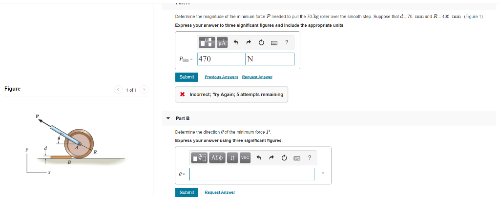 Solved Determine the magnitude of the minimum force P needed | Chegg.com