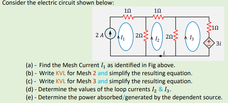 Solved Consider the electric circuit shown below: 1.12 1.12 | Chegg.com
