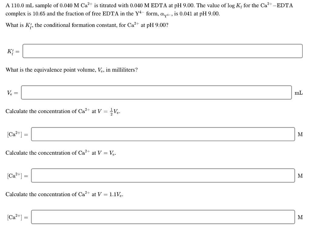 Solved A 110.0 mL sample of 0.040 M Ca2+ is titrated with | Chegg.com