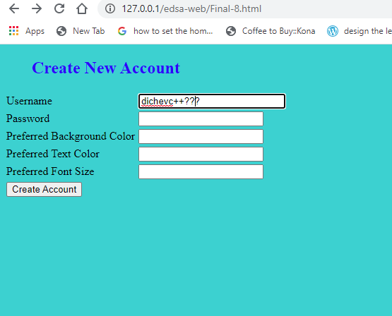 Solved write a PHP script for creating new account (for some | Chegg.com