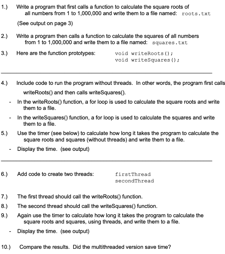 Solved 1.) Write a program that first calls a function to | Chegg.com