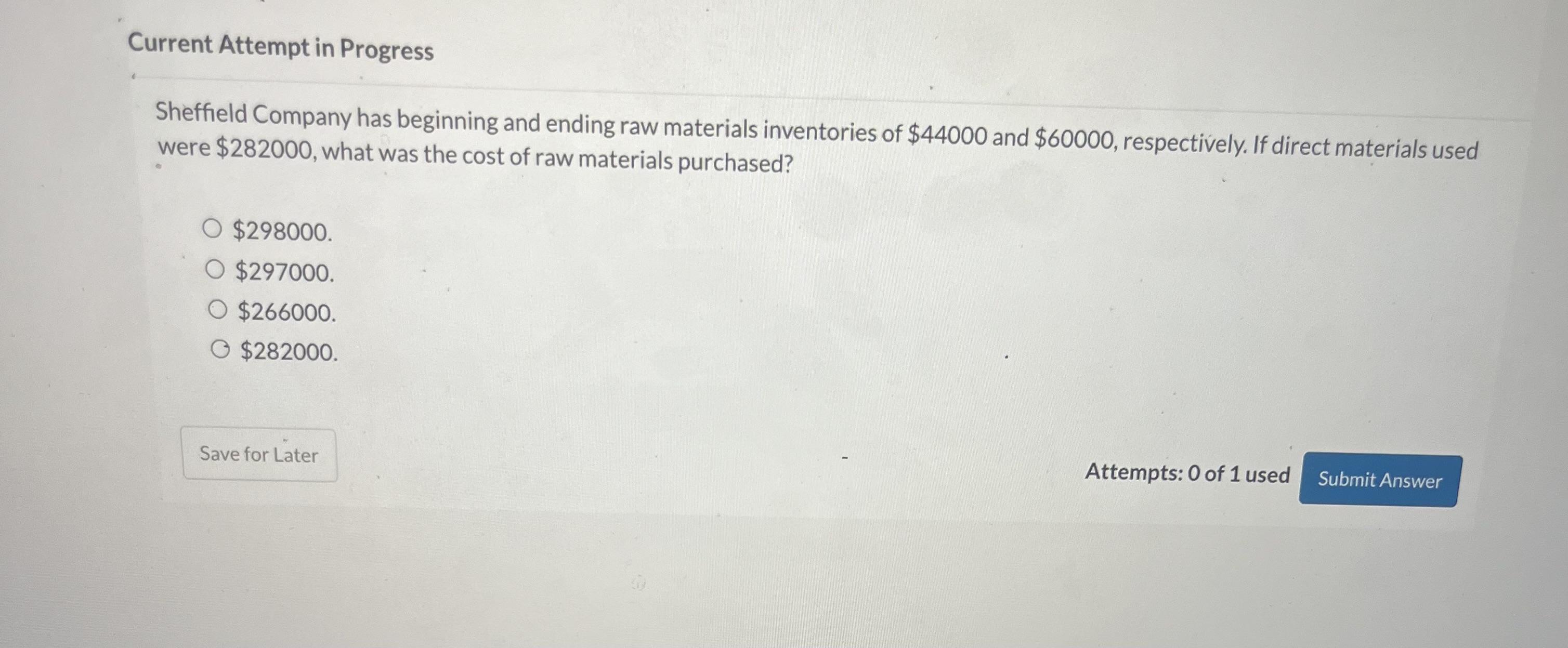 Solved Sheffield Company has beginning and ending raw | Chegg.com
