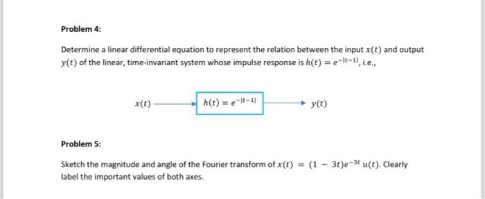 Solved Determine a linear differential equation to represent | Chegg.com
