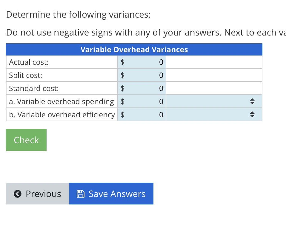 Solved Variable Overhead Variances Morgan Tax Company | Chegg.com
